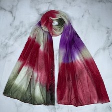 Colorful Multicolor Sparkle Tie Dye Sheer Extra-Lightweight Scarf
