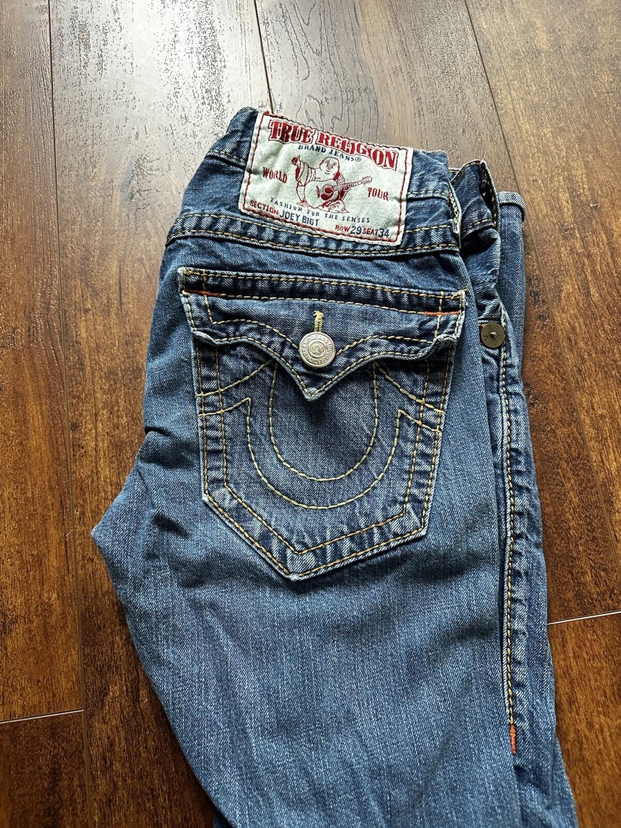 True Religion Men Joey Big T Stitches Jean Size 29x29 USA