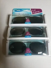 3 Pairs Solar Shield Polarized Clip On Sunglasses 52 rec 2 Full Frame Gray Lens