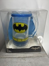 Superman Logo 500ml Glass Beer Stein with Cap...