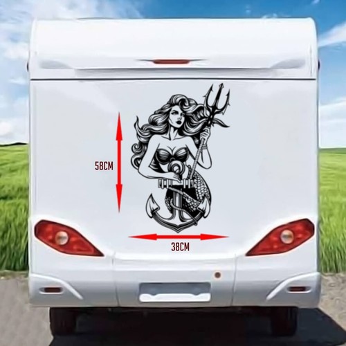 MOTORHOME CAMPER VAN CARAVAN STICKERS DECAL COMPASS MOUNTAINS Siren Mermaid 1 - Picture 2 of 4