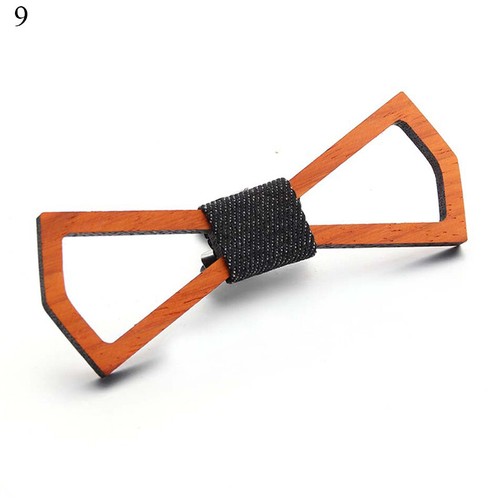 Men Fashion Handmade Wooden Bow Tie Novelty Wedding Wood Tuxed Bowtie Necktie - Picture 11 of 14