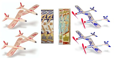 Guillow's Balsa Wood Flying Toy Airplanes, Four Twin Packs, 8 Planes SMU-32-52-2