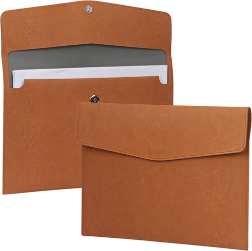 FYY File Folder, PU Leather A4 Document Holder File Organizer Filing Envelope Po