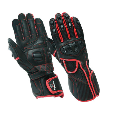 Riparo Genuine Leather Full Gauntlet Motorcycle Touchscreen Riding Gloves