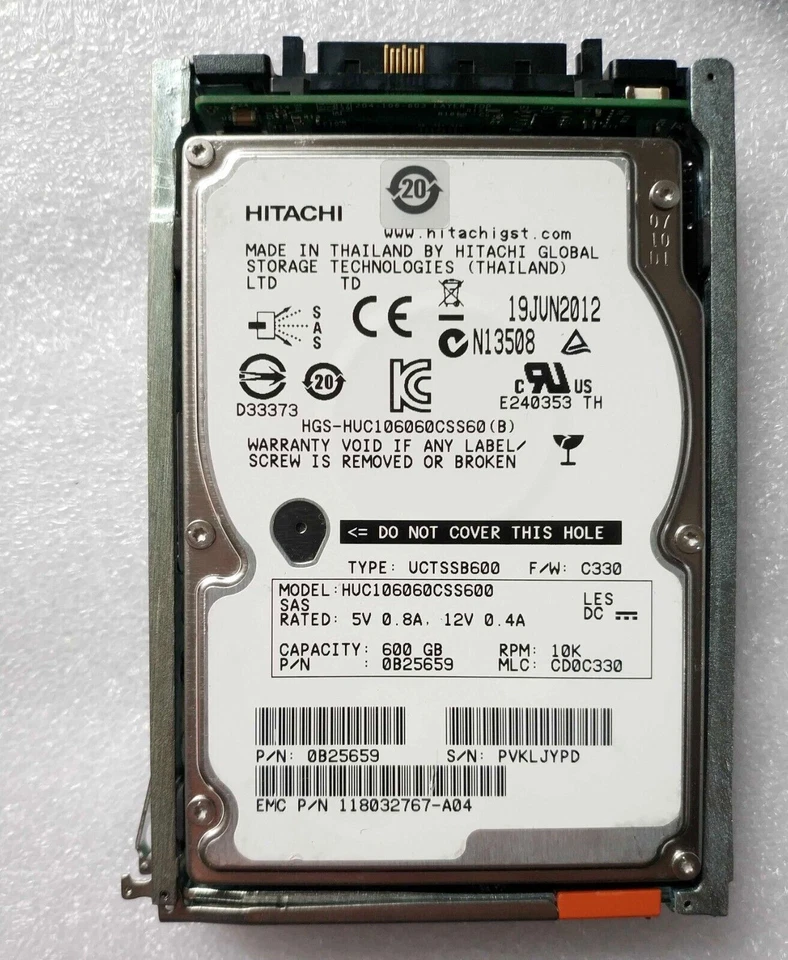 EMC V4-2S10-600U 600GB 10K RPM SAS SFF 2.5" VNX5200 5400 5600 Hard Drives - Image 2 of 2