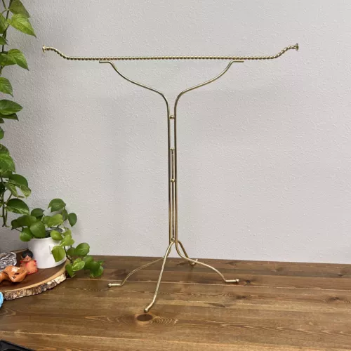 Vintage Art Deco Brass Clothing Valet Butler Rack Dressing Stand Barley Twist
