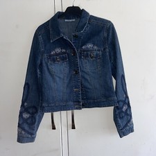 Butterfly By Matthew Williamson Embroidered Denim Jacket Size 12