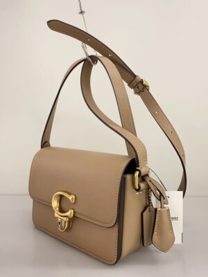 COACH Shoulder Bag BEG Solid Color C7936 Mocha Beige Studio