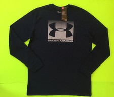 UNDER ARMOUR Men  s Long Sleeve T-Shirt Sz Medium Dark Blue w/Light Blue NEW