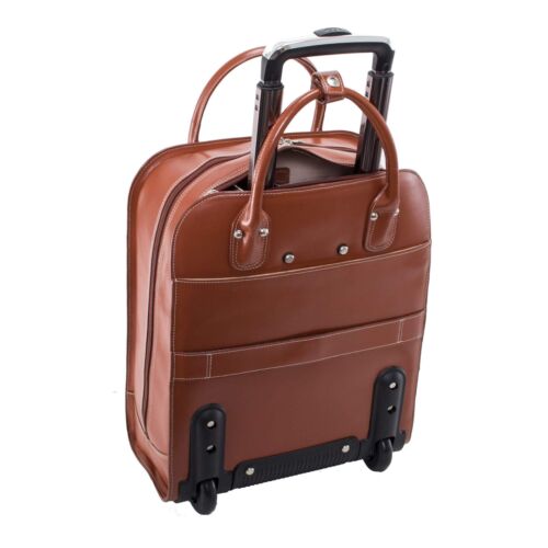 McKlein USA Uptown 15.4" Leather Vertical Wheeled Ladies' Laptop Briefcase - Picture 2 of 15