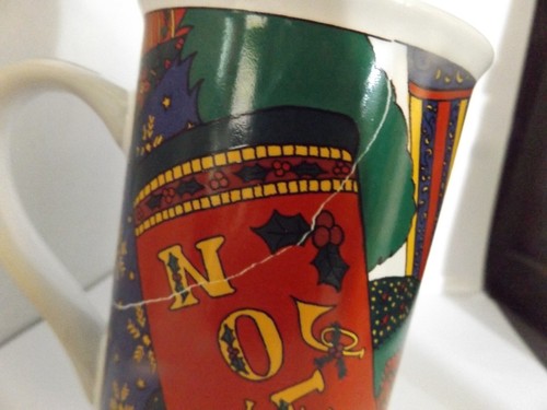 1995 Rare Manufacturer defect Holiday Elegance Mug Limited edition by Fine Works - Picture 12 of 20