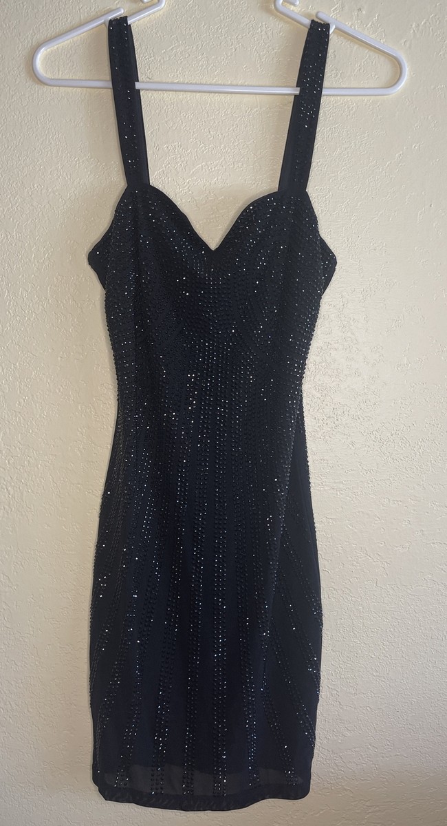 Black Sparkly Valiant Paris Dress Sexy Night Out Miami Women's US S