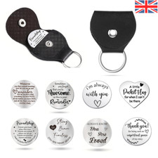 Pocket Hug Token Gifts with PU Leather Keychain Long Distance Relationship Heart