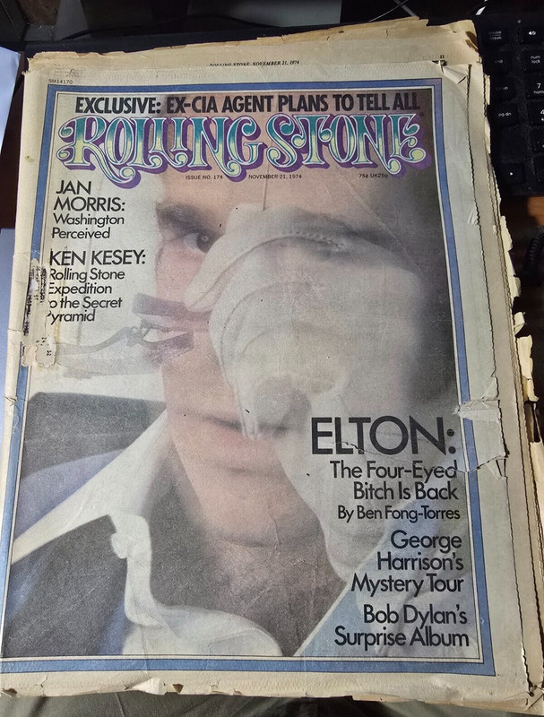 Elton John November 21 1974 Rolling Stone Magazine Dylan, George Harrison, Kesey