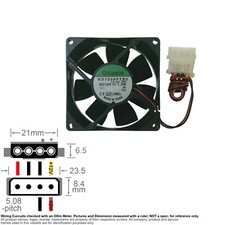Fan Muffin Cooling DC 12V DC12V 12VDC 80mm 80x80x25 Sunon KD1208PTB2 13. 2 .GN