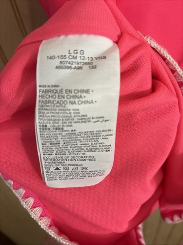NWT HURLEY Girls Pink Asymmetrical One-piece Swimsuit Size L 12/14 - Picture 7 of 7