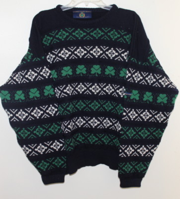 みん様 Blarney Castle Designs Sz L Ireland Irish LUCKY SHAMROCK Sweater