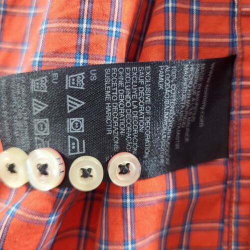 Tommy Hilfiger Shirt Mens Size S Red Plaid Flannel Regular Fit Button Down New - Picture 3 of 12