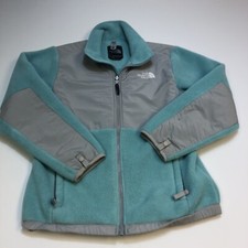 the north face seafoam green full zip fleece jacket girl/junior L