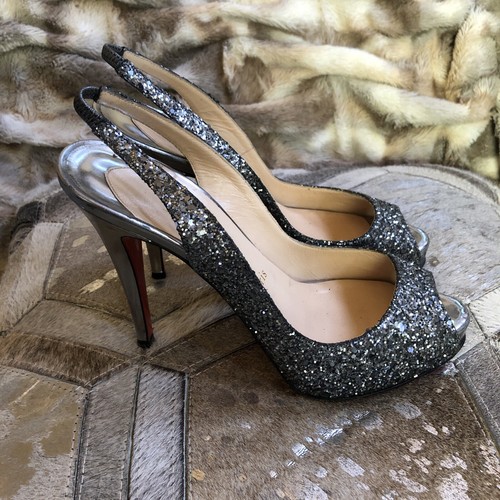CHRISTIAN LOUBOUTIN Silver Glitter 