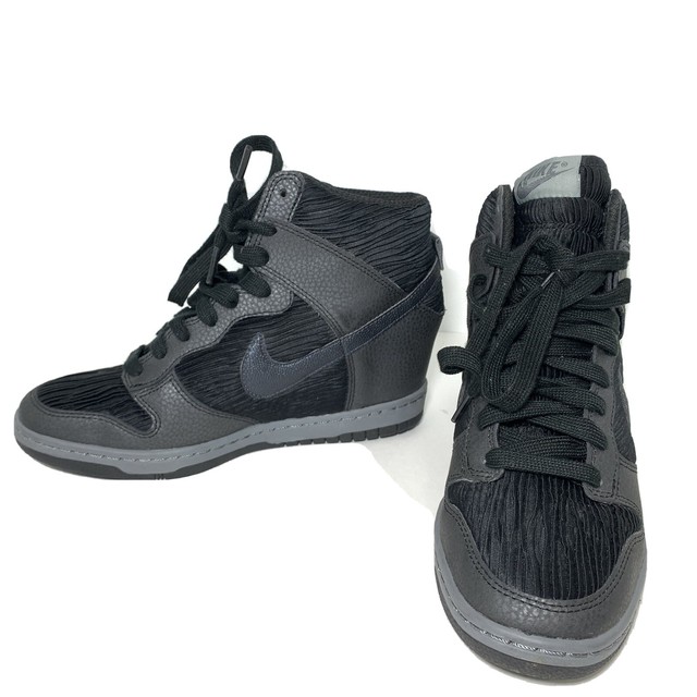 Nike Dunk Sky Hi Wedge Black Metallic women's Size 7.5 Shoes Rare 528899-015 | eBay