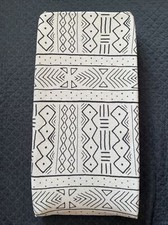 Black  Cream Mudcloth Minky Changing Pad Cover