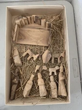 Nativity Set Eterne Olive Wood Hand Crafted in the Holy Land Baby Jesus Manger