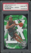 1999 Skybox E-X E-Xceptional Grant Hill #6 Green /500 eBay 1/1 PSA 10 POP 1