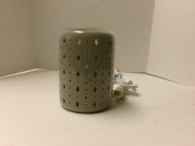 Scentsy BEACON 39230 Wax Warmer Gray & Teal Inside Geometric Cutouts