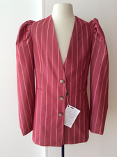 YOOX - Pink Pinstripe womens jacket - Cotton/poly- Size 44/UK 12- New+tags