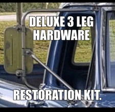 1967-1979 Ford F100 F250 F350 West Coast 3 Leg  Mirror Deluxe Stainless RestoKit