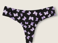 Victoria's Secret Pink PERIOD PANTY thong Xsmall New black butterfly logo