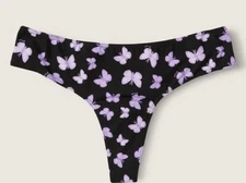 Victoria's Secret Pink PERIOD PANTY thong Xsmall New black butterfly logo