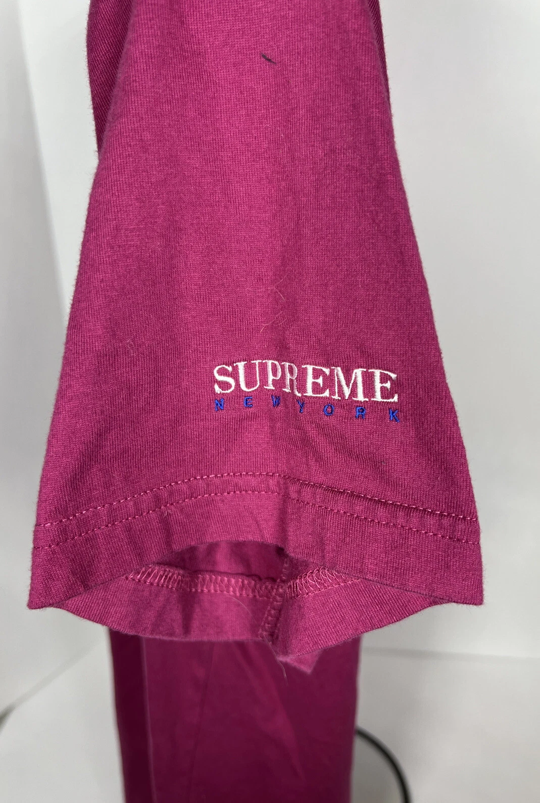 Chemise à manches logo brodé suprême homme L skateboard skate tee graphique