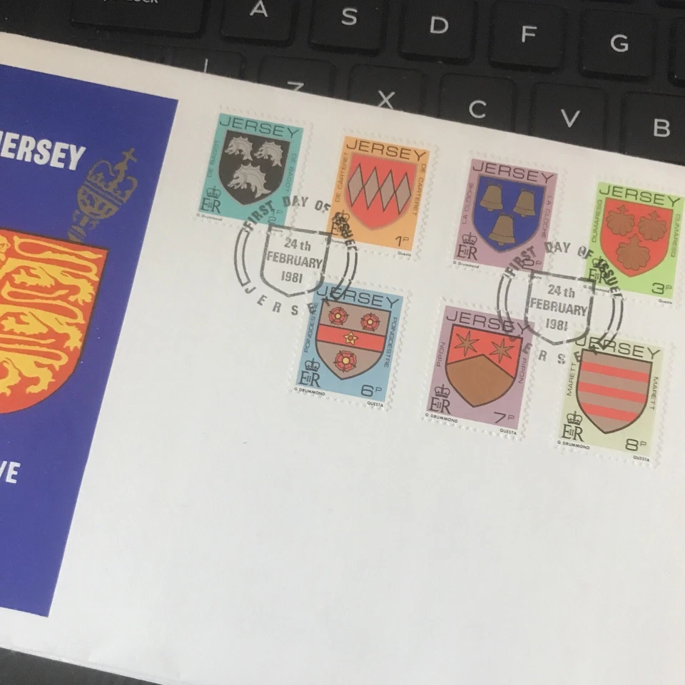 GB JERSEY FDC FIRST DAY COVER 1981 Definitive Coat Of Arms 1/2p-10p (11) U/A - Image 2 of 3