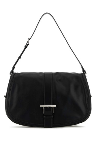 MCQUEEN T-Bar Large Black Leather Shoulder Bag New & Authentic