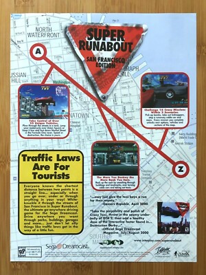 2000 Super Runabout: San Francisco Edition Dreamcast Print Ad/Poster Authentic