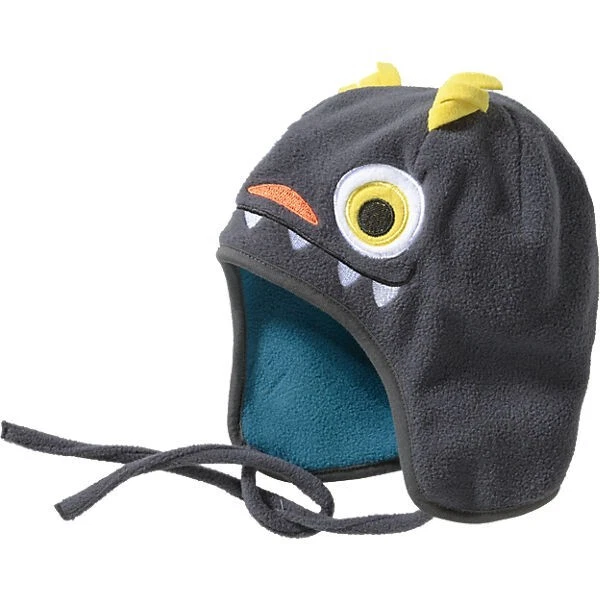 Jungen Monster Fleece Mütze mit Ohrenklappen Grau Gr 68-80 (46/47) 6-12 Monate - Bild 2 von 4