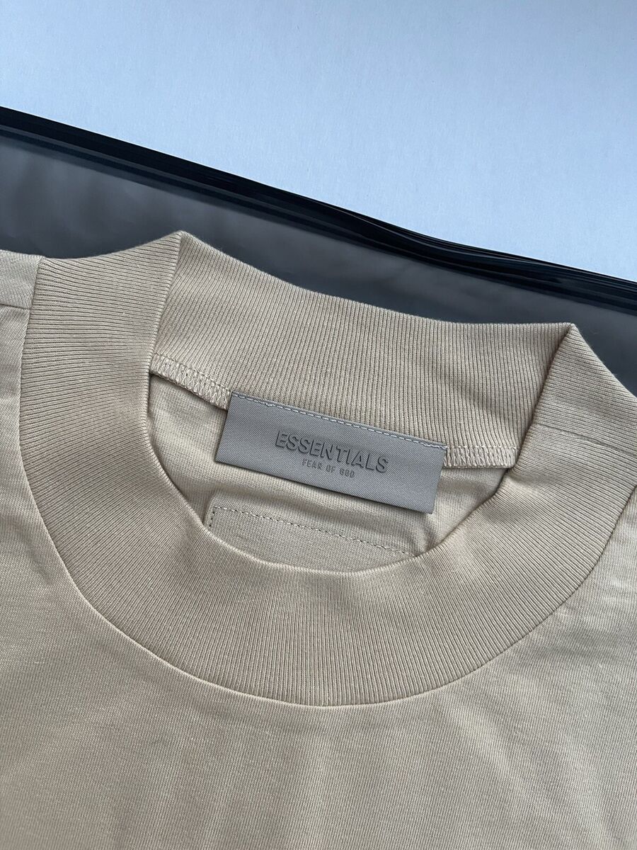 Fear of God Essentials Short-Sleeve Logo Tee In Sand - Size Fear of God Essentials Short-Sleeve Logo Tee In Sand - Size