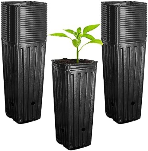 50pcs Plastic Deep Plant Nursery Pots,11.8”Tall Tree Pots,Black Deep Seedling - Picture 5 of 6