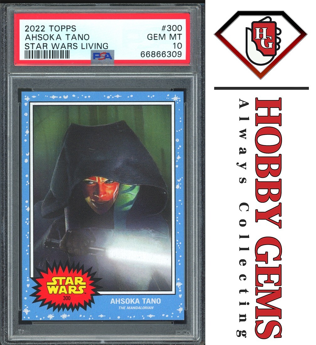 AHSOKA TANO PSA 10 2022 Star Wars Topps Living The Mandalorian #300 C1