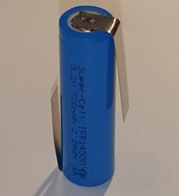 2 X LiFePo4 Akku 3,2V Ifr 14500 Aa 700mAh Cellule Super-Cell Avec Z Connexions - Photo 1/2
