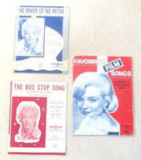 MARILYN MONROE / THREE DIFFERENT OZ SHEET MUSIC / BUS STOP /FAVOURITE FILM SONGS