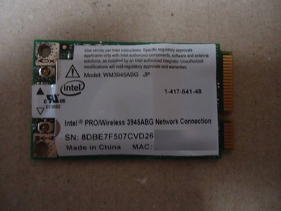 Wireless LAN Card Intel PRO/Wireless WM3945ABG Network Connection
