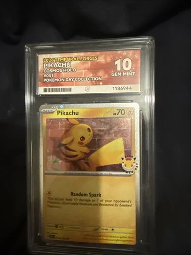 Ace 10 Temporal Forces Pikachu Cosmos Holo 30th Anniversary Pokemon Day 051/162