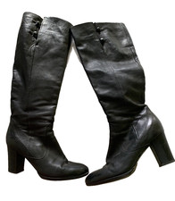 Stivali neri Armando D’Alessandro Vera pelle Nero tg . 38 Tacco cm. 7,30