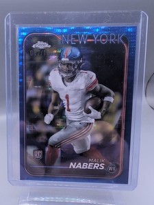 2024 Topps Chrome Football MALIK NABERS #205 RC Blue /150 Giants