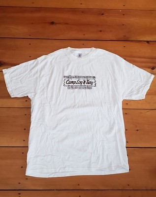 Delta Pro Weight Camp Log-N-Twig Graphic Print White Crew Neck T-Shirt Size XL