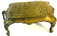 Antique Brass Footed Kitchen Grater Tool wand Crafted Food &  Nutmeg Grater